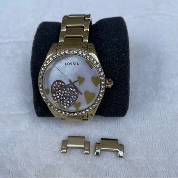 Authentic Fossil hand watch hearts and diamonds - Picture 8 of 10